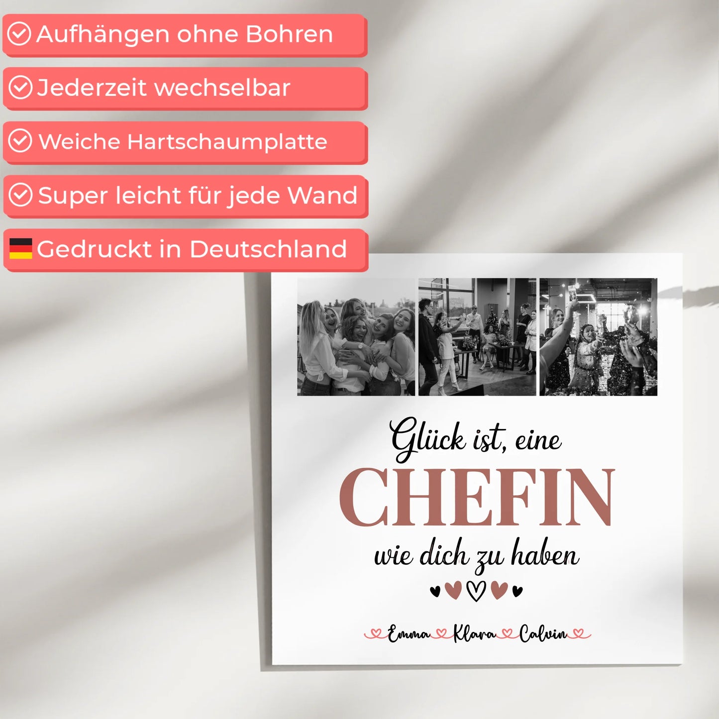 Fotoboard Magnet Wandbild Chefin Fotocollage Glück Ist eine Chefin Wie Dich Zu Haben Geschenk 5