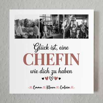 Fotoboard Magnet Wandbild Chefin Fotocollage Glück Ist eine Chefin Wie Dich Zu Haben Geschenk 1