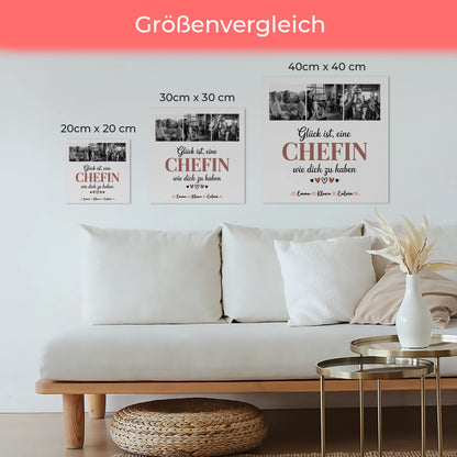 Fotoboard Magnet Wandbild Chefin Fotocollage Glück Ist eine Chefin Wie Dich Zu Haben Geschenk