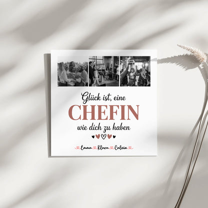 Fotoboard Magnet Wandbild Chefin Fotocollage Glück Ist eine Chefin Wie Dich Zu Haben Geschenk 9