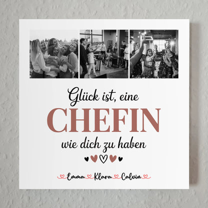 Fotoboard Magnet Wandbild Chefin Fotocollage Glück Ist eine Chefin Wie Dich Zu Haben Geschenk 7