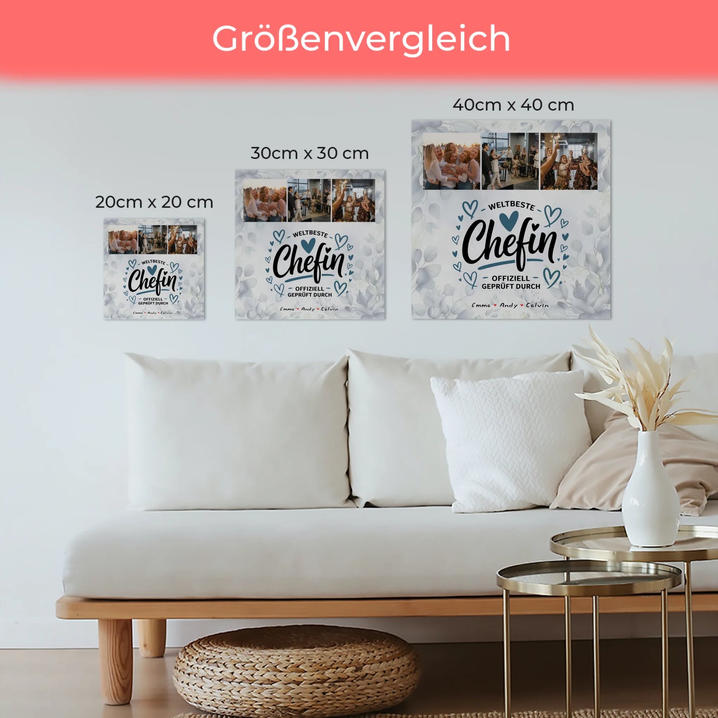 Fotoboard Poster Magnetisch Geschenk für Chefin Weltbeste Chefin Offiziell Geprüft Durch 6
