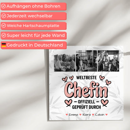 Magnetisches Fotoboard Beste Chefin