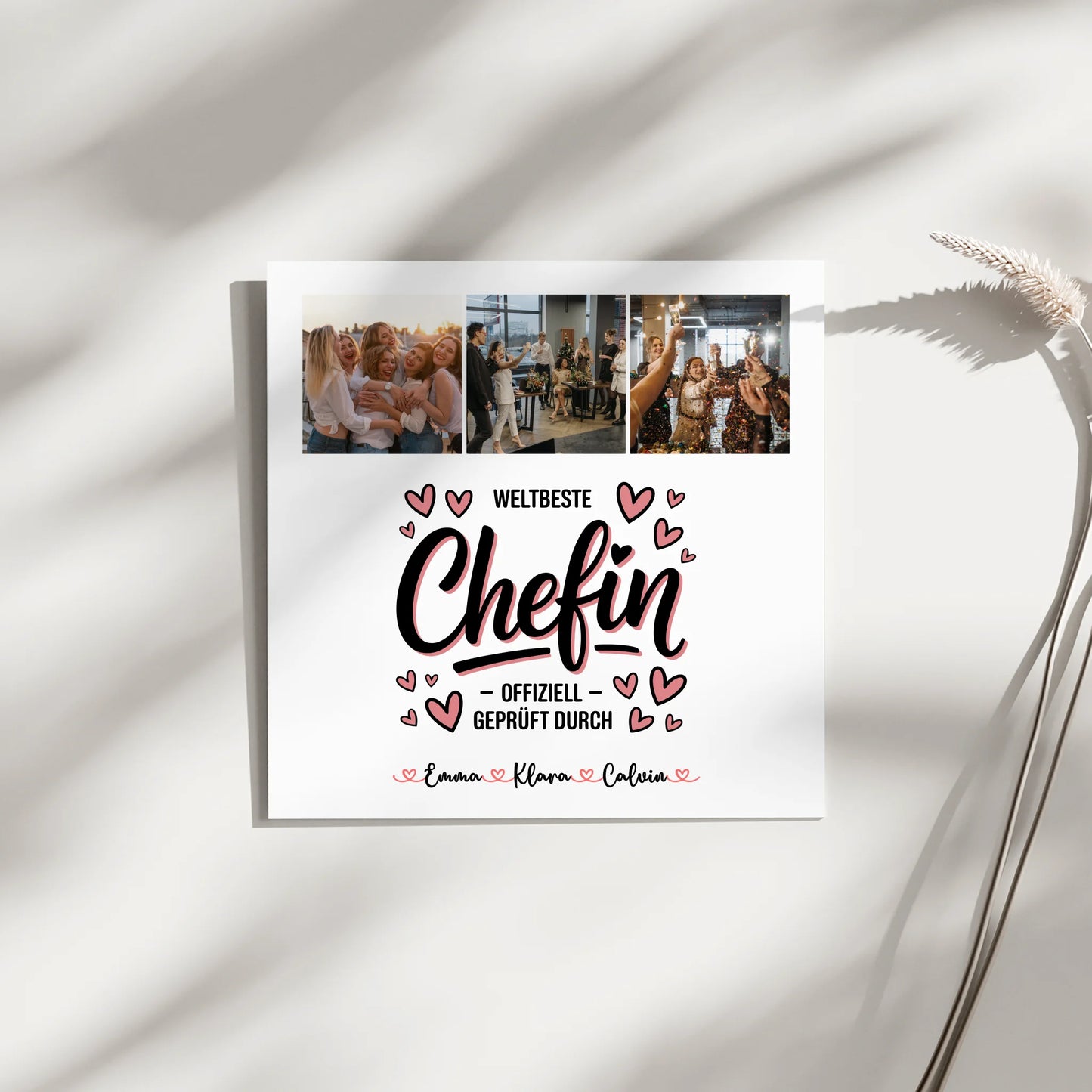 Fotoboard Magnet Poster Fotocollage für Chefin Weltbeste Chefin Offiziell Geprüft Durch 9