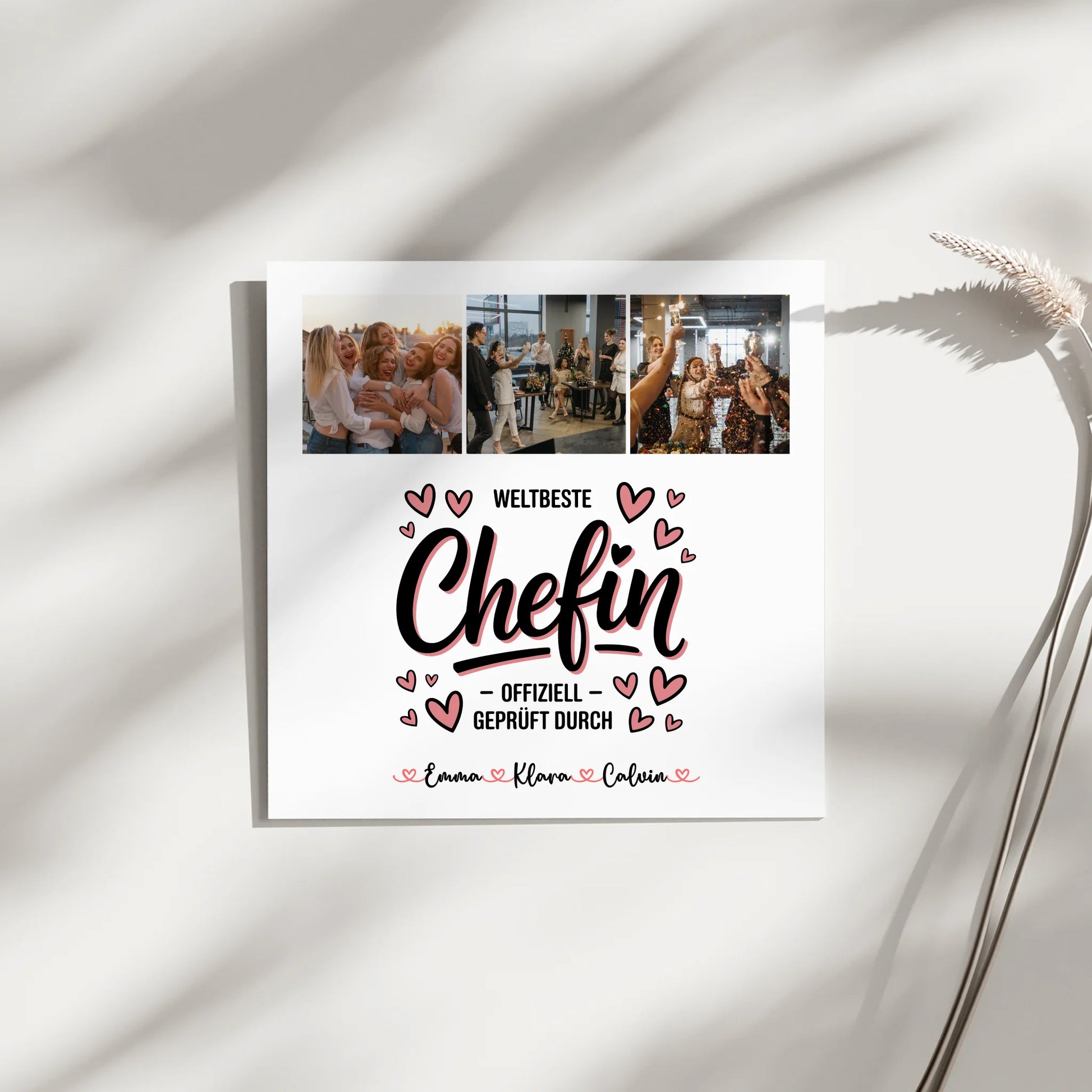 Fotoboard Magnet Poster Fotocollage für Chefin Weltbeste Chefin Offiziell Geprüft Durch 9