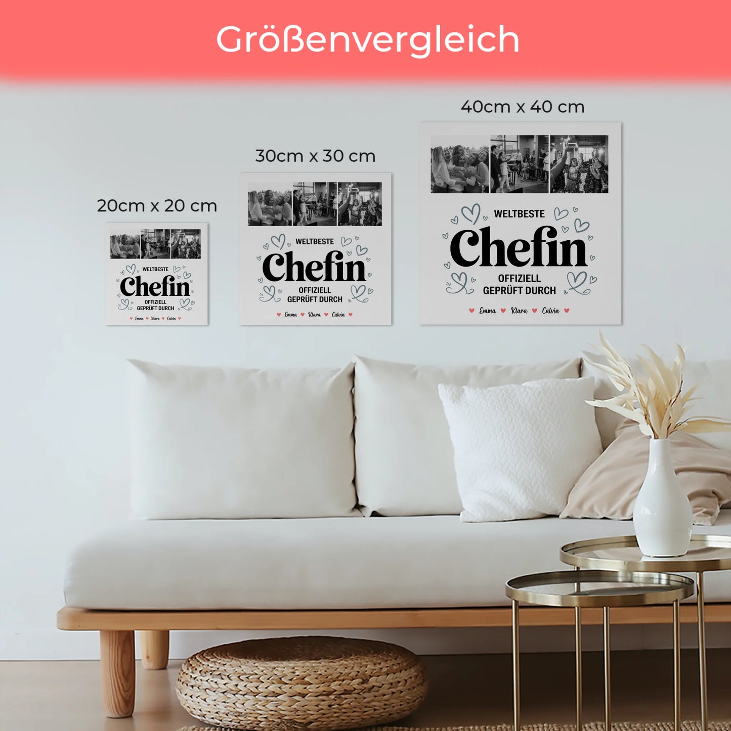 Personalisiertes Fotoboard Poster Magnetisch für Chefin Weltbeste Chefin Offiziell Geprüft Durch 6