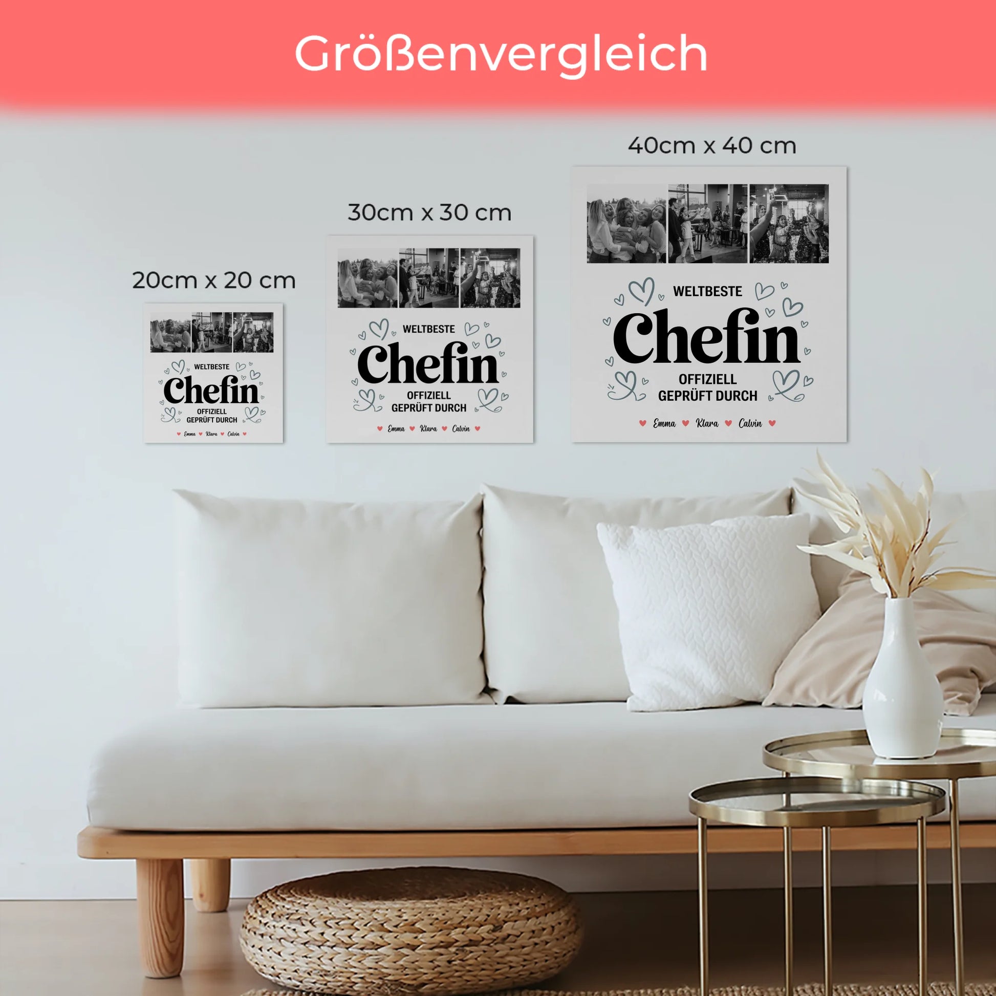 Personalisiertes Fotoboard Poster Magnetisch für Chefin Weltbeste Chefin Offiziell Geprüft Durch 6