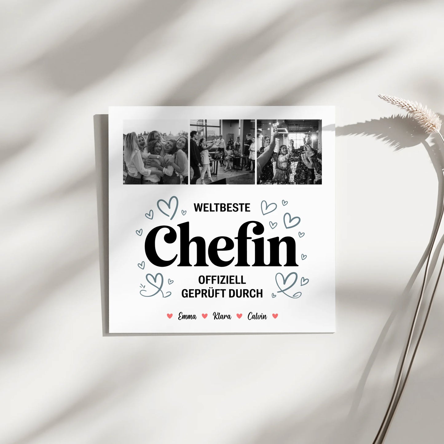 Personalisiertes Fotoboard Poster Magnetisch für Chefin Weltbeste Chefin Offiziell Geprüft Durch 3