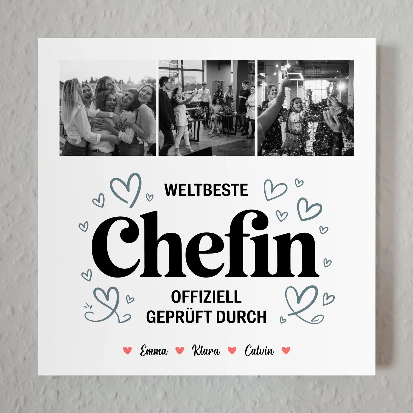 Personalisiertes Fotoboard Poster Magnetisch für Chefin Weltbeste Chefin Offiziell Geprüft Durch
