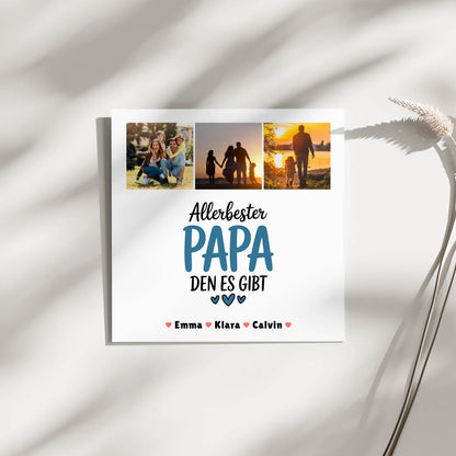 Personalisiertes Fotoboard Magnet Poster Geschenk Fotocollage Papa Allerbester Papa Den Es Gibt 3