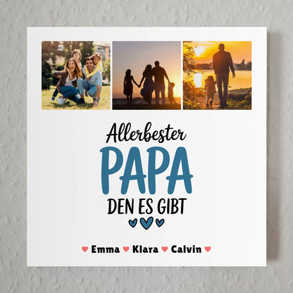 Personalisiertes Fotoboard Magnet Poster Geschenk Fotocollage Papa Allerbester Papa Den Es Gibt 1