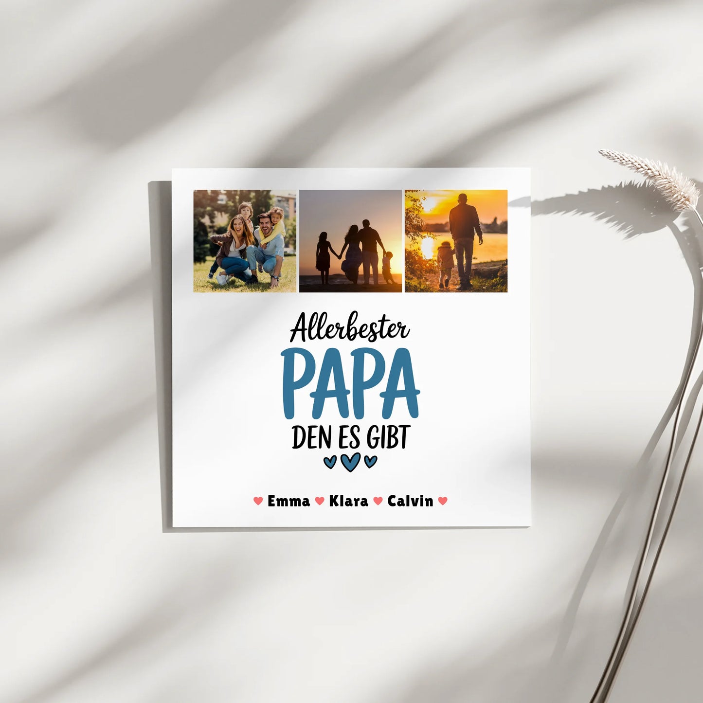 Personalisiertes Fotoboard Magnet Poster Geschenk Fotocollage Papa Allerbester Papa Den Es Gibt