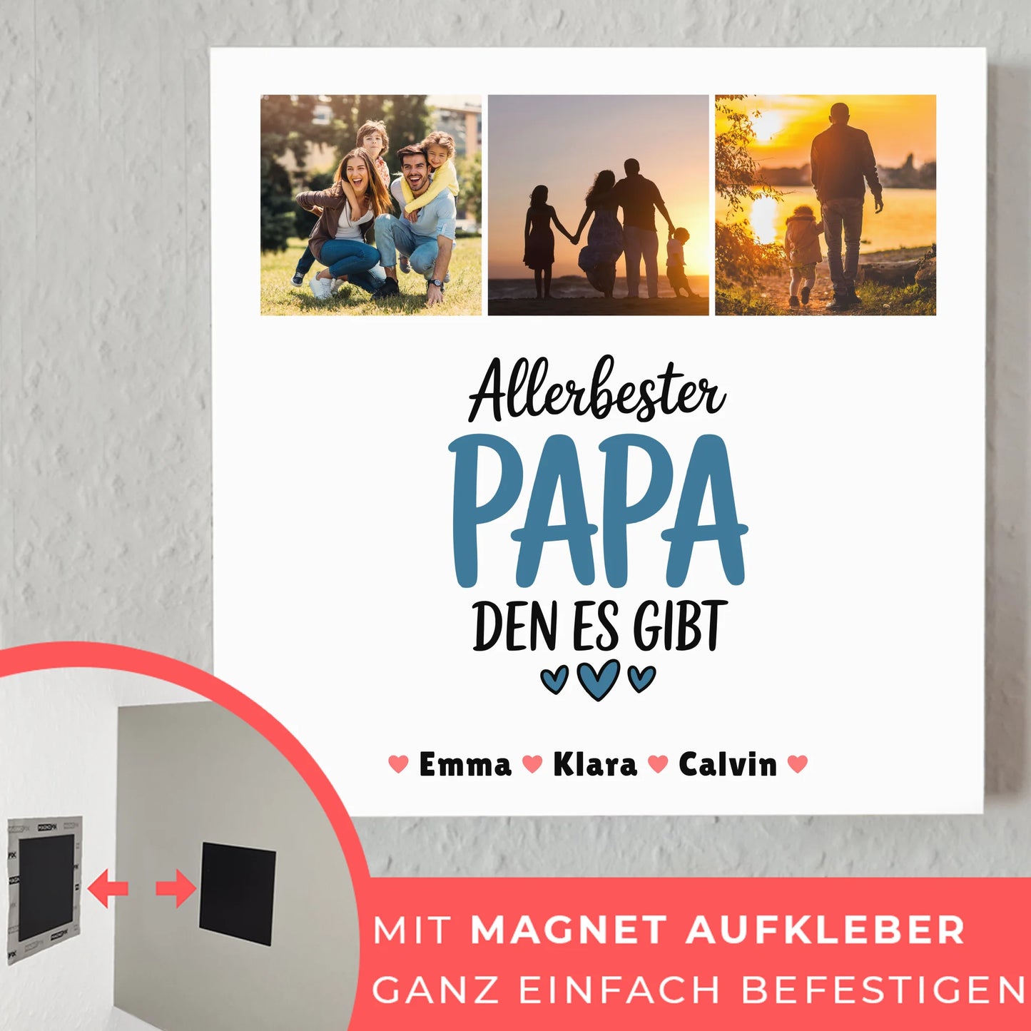 Personalisiertes Fotoboard Magnet Poster Geschenk Fotocollage Papa Allerbester Papa Den Es Gibt 10