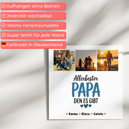Personalisiertes Fotoboard Magnet Poster Geschenk Fotocollage Papa Allerbester Papa Den Es Gibt
