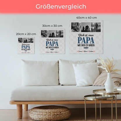Personalisierte Fotoboard Magnet Wandbild Fotocollage Papa Glück ist einen Papa wie dich zu haben