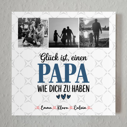 Personalisierte Fotoboard Magnet Wandbild Fotocollage Papa Glück ist einen Papa wie dich zu haben 1