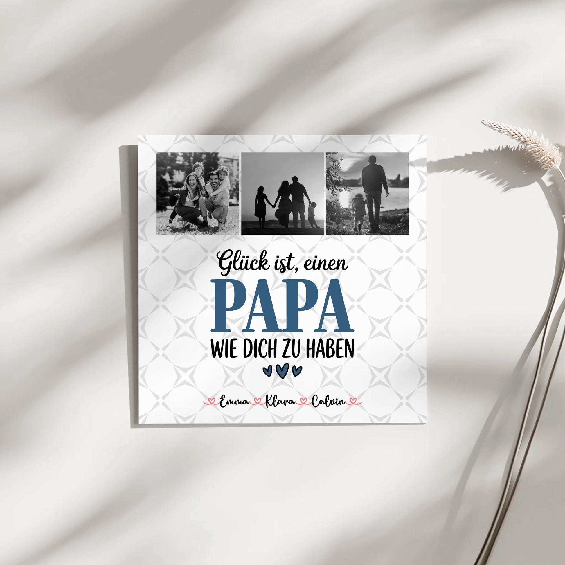 Personalisierte Fotoboard Magnet Wandbild Fotocollage Papa Glück ist einen Papa wie dich zu haben 9