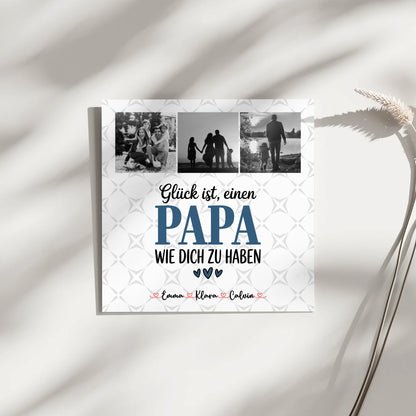 Personalisierte Fotoboard Magnet Wandbild Fotocollage Papa Glück ist einen Papa wie dich zu haben 9