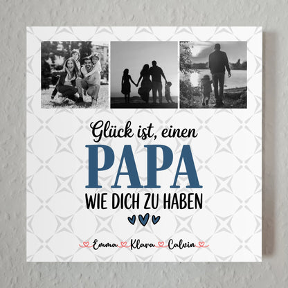 Personalisierte Fotoboard Magnet Wandbild Fotocollage Papa Glück ist einen Papa wie dich zu haben 7