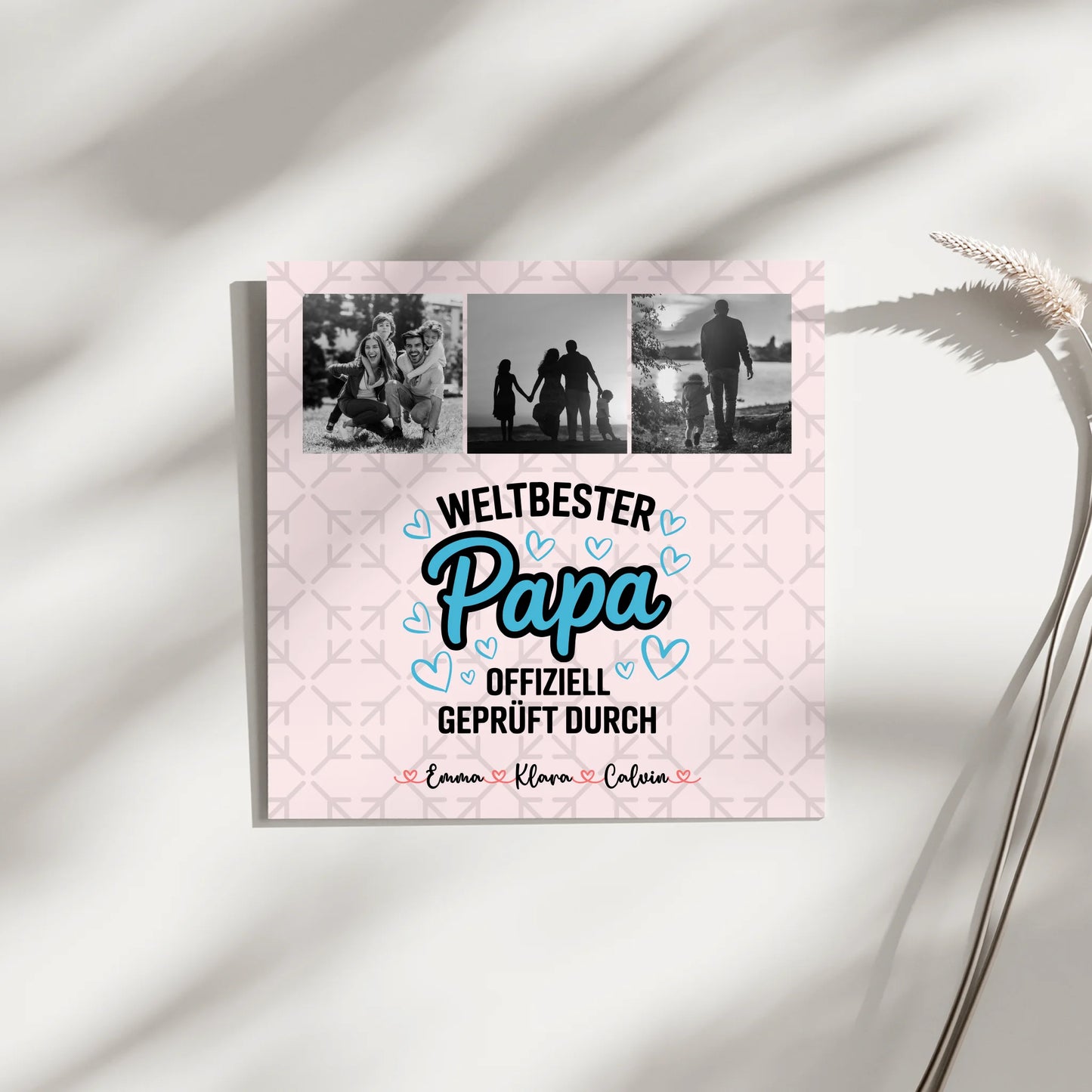 Fotoboard Magnetposter Papa - Weltbester Papa offiziell geprüft - Fotocollage 3