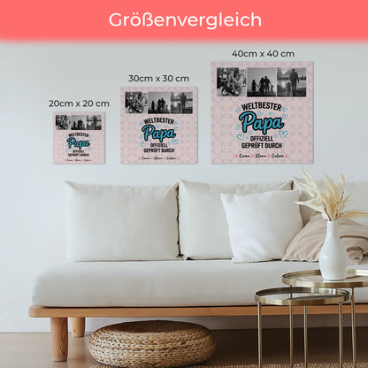Fotoboard Magnetposter Papa - Weltbester Papa offiziell geprüft - Fotocollage