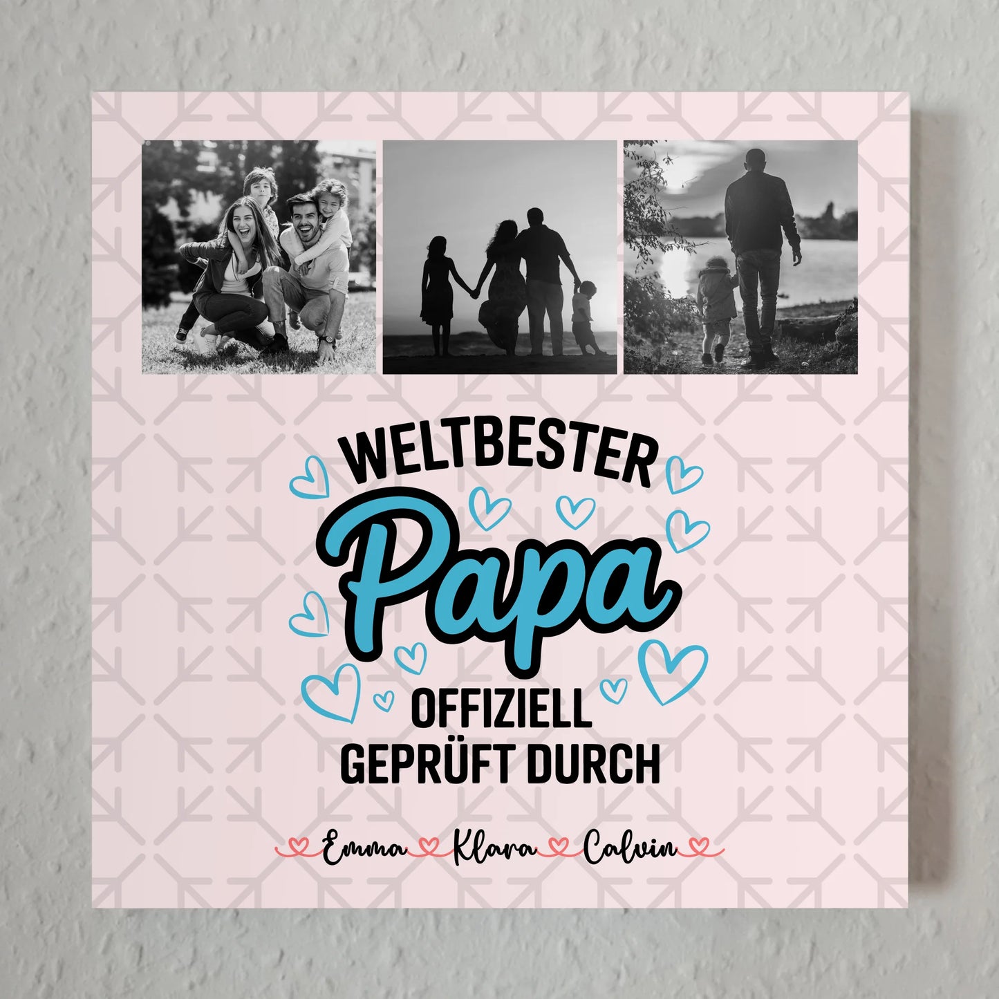 Fotoboard Magnetposter Papa - Weltbester Papa offiziell geprüft - Fotocollage 1
