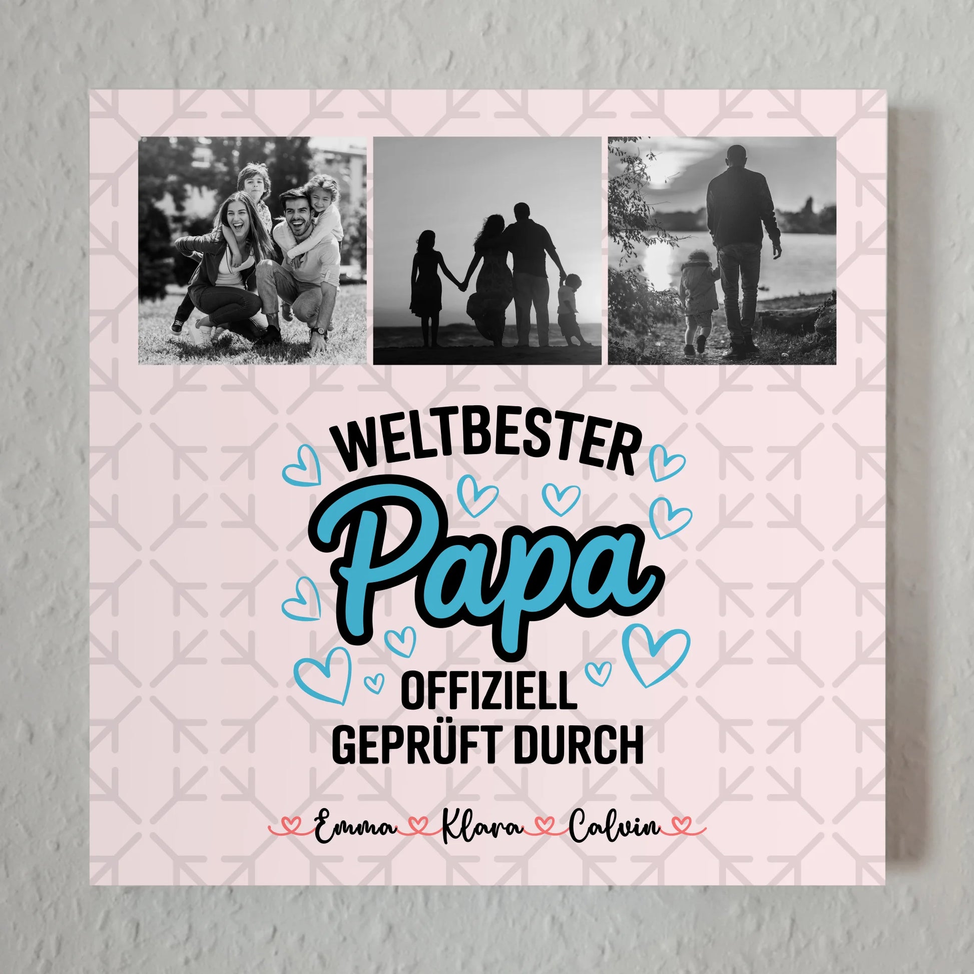 Fotoboard Magnetposter Papa - Weltbester Papa offiziell geprüft - Fotocollage 1