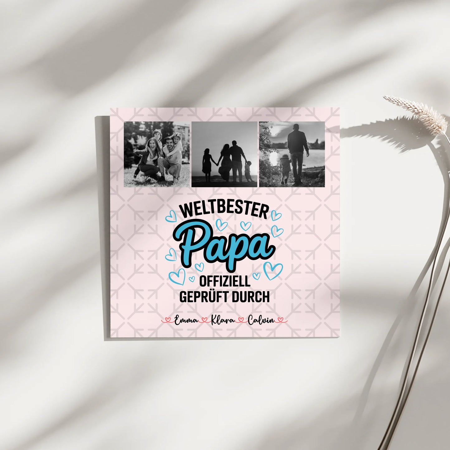 Fotoboard Magnetposter Papa - Weltbester Papa offiziell geprüft - Fotocollage
