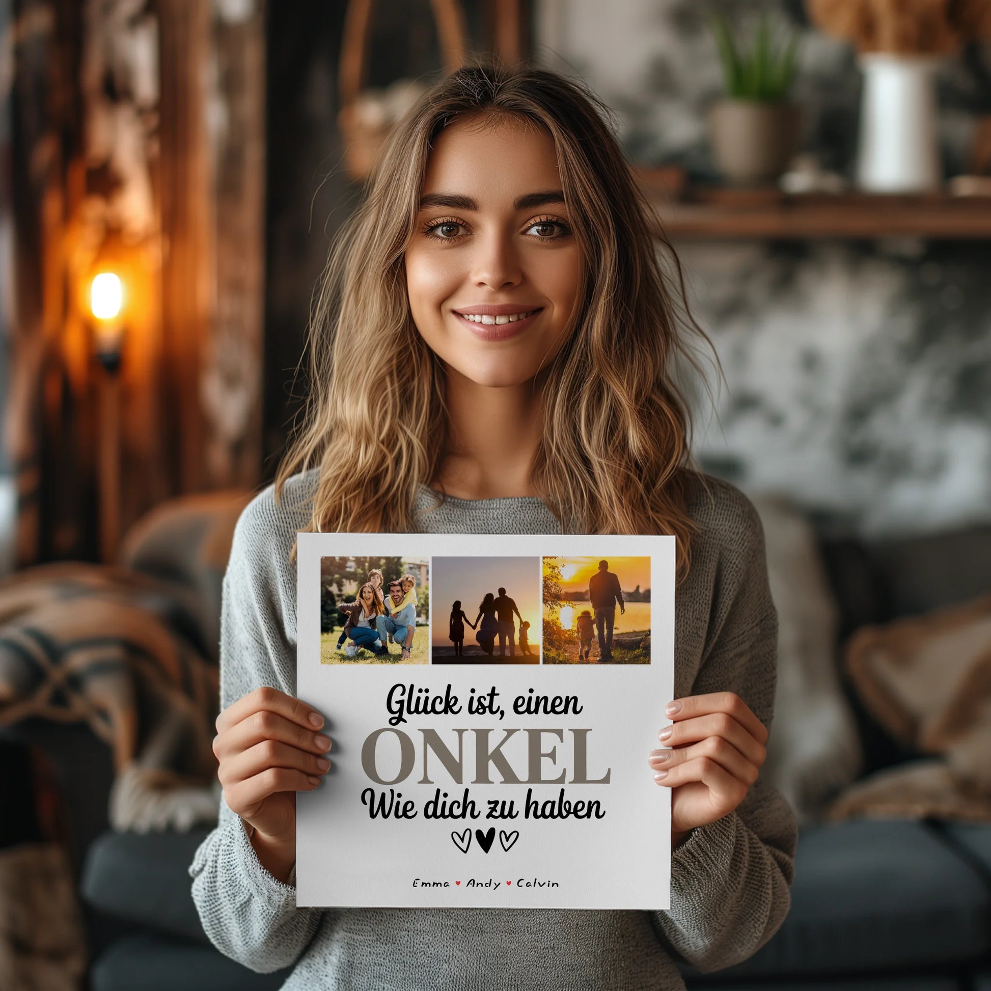 Personalisierte Fotoboard Poster Magnetisch Fotocollage Onkel 2