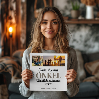 Personalisierte Fotoboard Poster Magnetisch Fotocollage Onkel 2