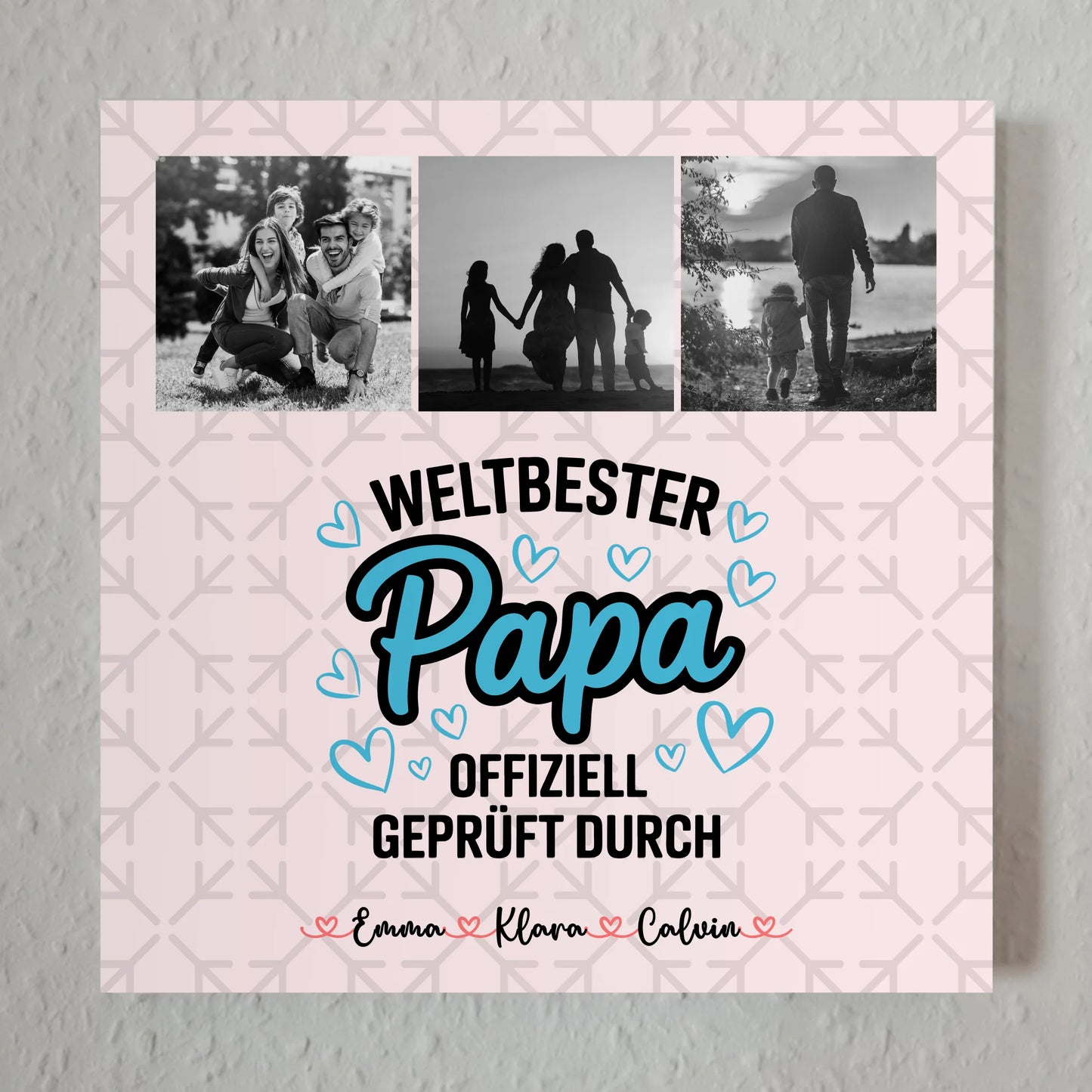 Fotoboard Magnetposter Papa - Weltbester Papa offiziell geprüft - Fotocollage 7