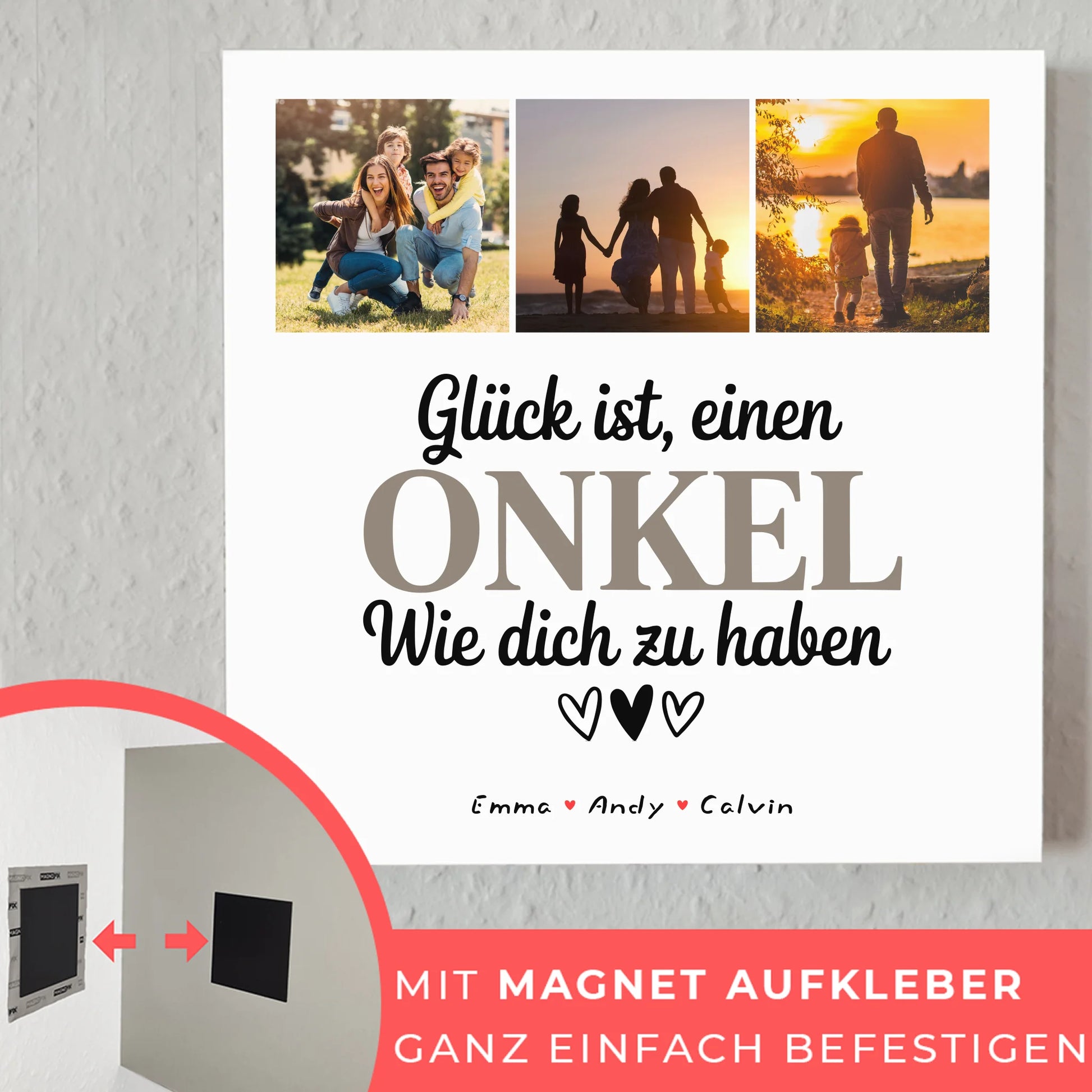 Personalisierte Fotoboard Poster Magnetisch Fotocollage Onkel 4