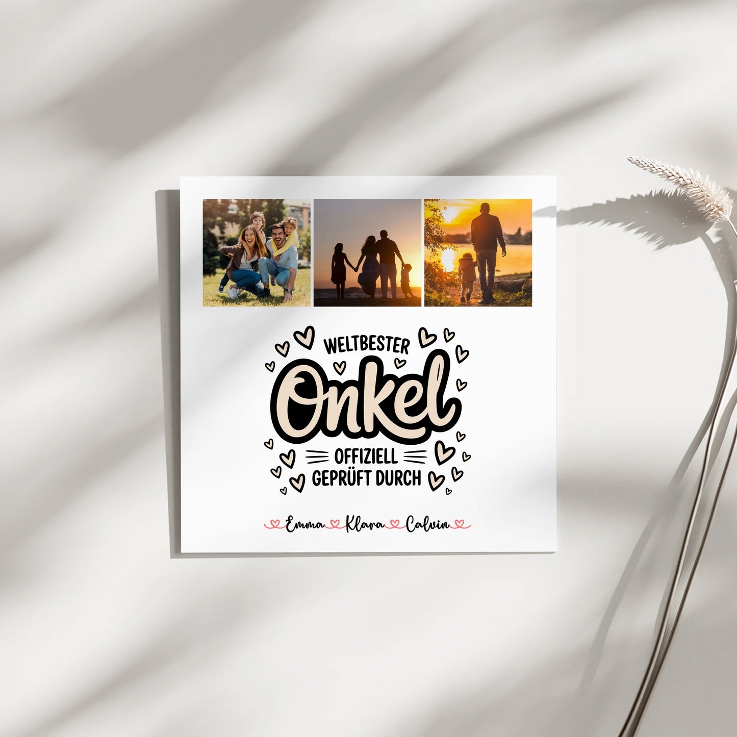 Fotoboard Magnet Poster Fotocollage für Onkel Weltbester Onkel Offiziell Geprüft Durch