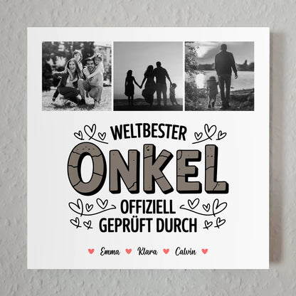 Magnetposter Fotoboard Onkel Fotocollage Weltbester Onkel Offiziell Geprüft Durch 1