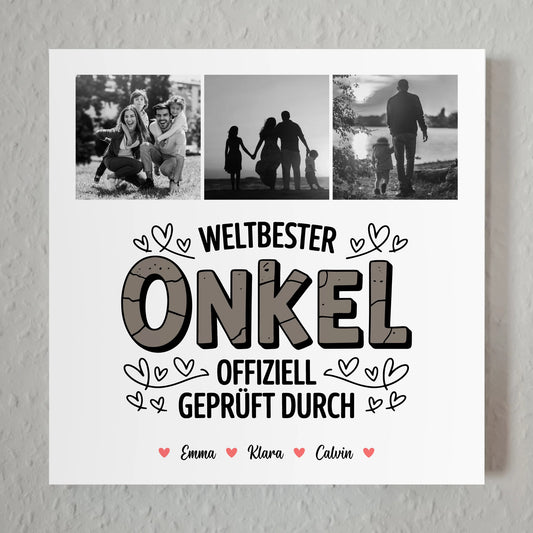 Magnetposter Fotoboard Onkel Fotocollage Weltbester Onkel Offiziell Geprüft Durch 1