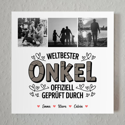 Magnetposter Fotoboard Onkel Fotocollage Weltbester Onkel Offiziell Geprüft Durch 7