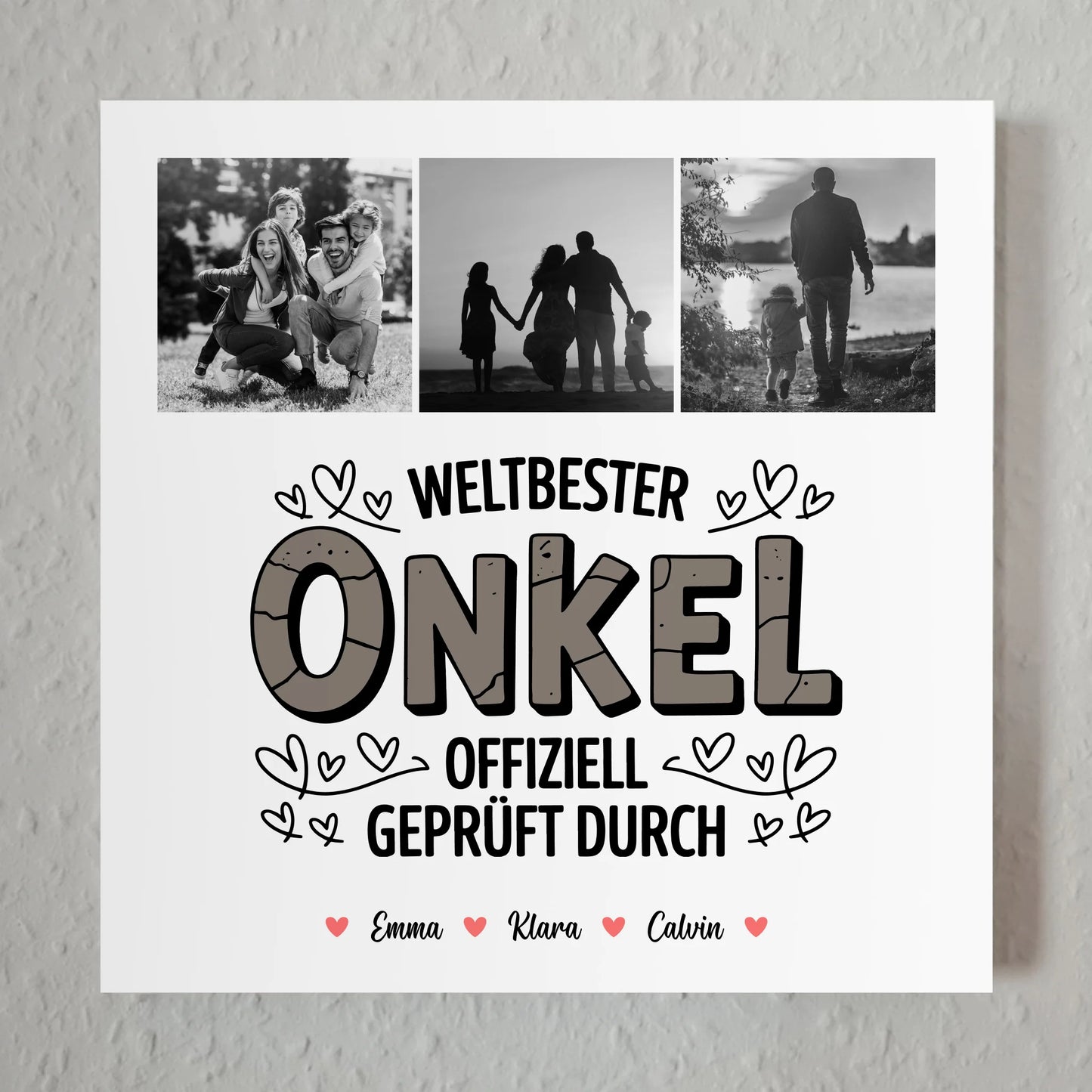 Magnetposter Fotoboard Onkel Fotocollage Weltbester Onkel Offiziell Geprüft Durch