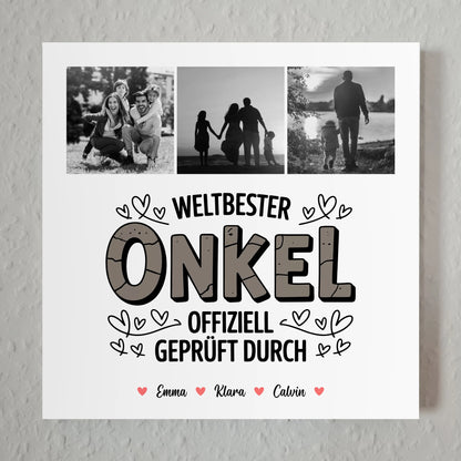 Magnetposter Fotoboard Onkel Fotocollage Weltbester Onkel Offiziell Geprüft Durch
