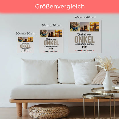 Magnetisches Fotoboard Poster personalisiert - Fotocollage Geschenk für Onkel