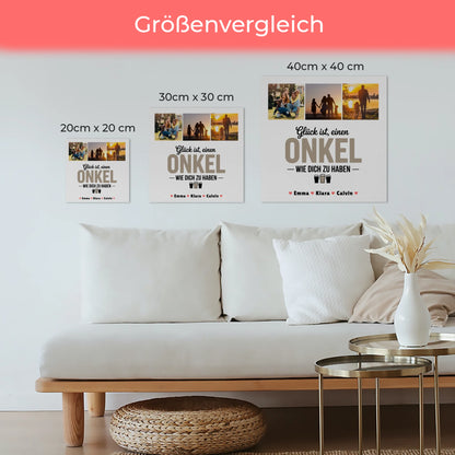 Magnetisches Fotoboard Poster personalisiert - Fotocollage Geschenk für Onkel