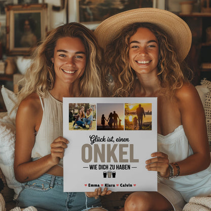 Magnetisches Fotoboard Poster personalisiert - Fotocollage Geschenk für Onkel