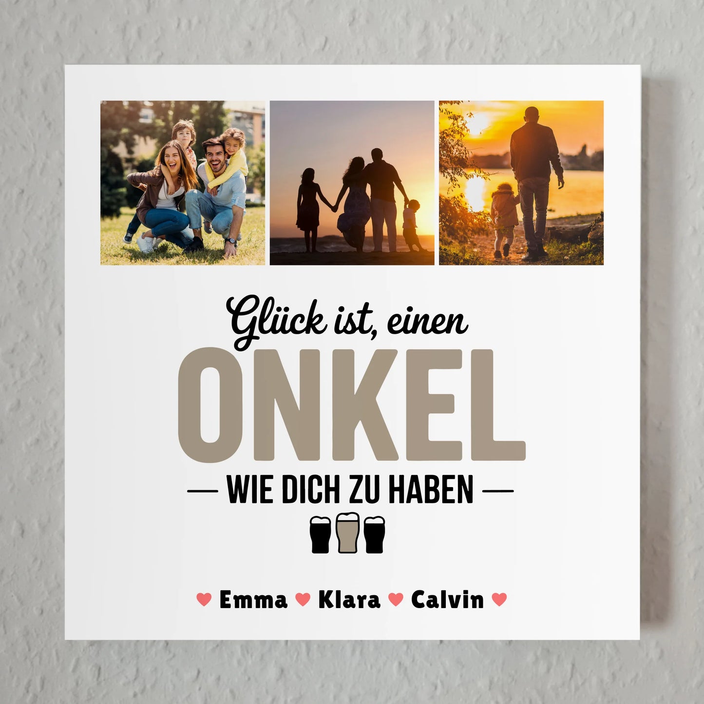 Magnetisches Fotoboard Poster personalisiert - Fotocollage Geschenk für Onkel 7