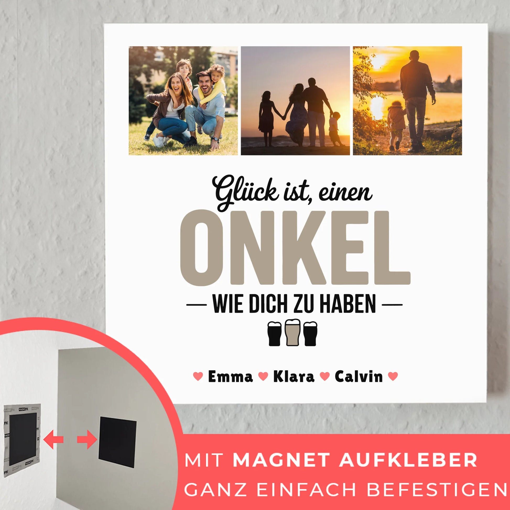 Magnetisches Fotoboard Poster personalisiert - Fotocollage Geschenk für Onkel 4