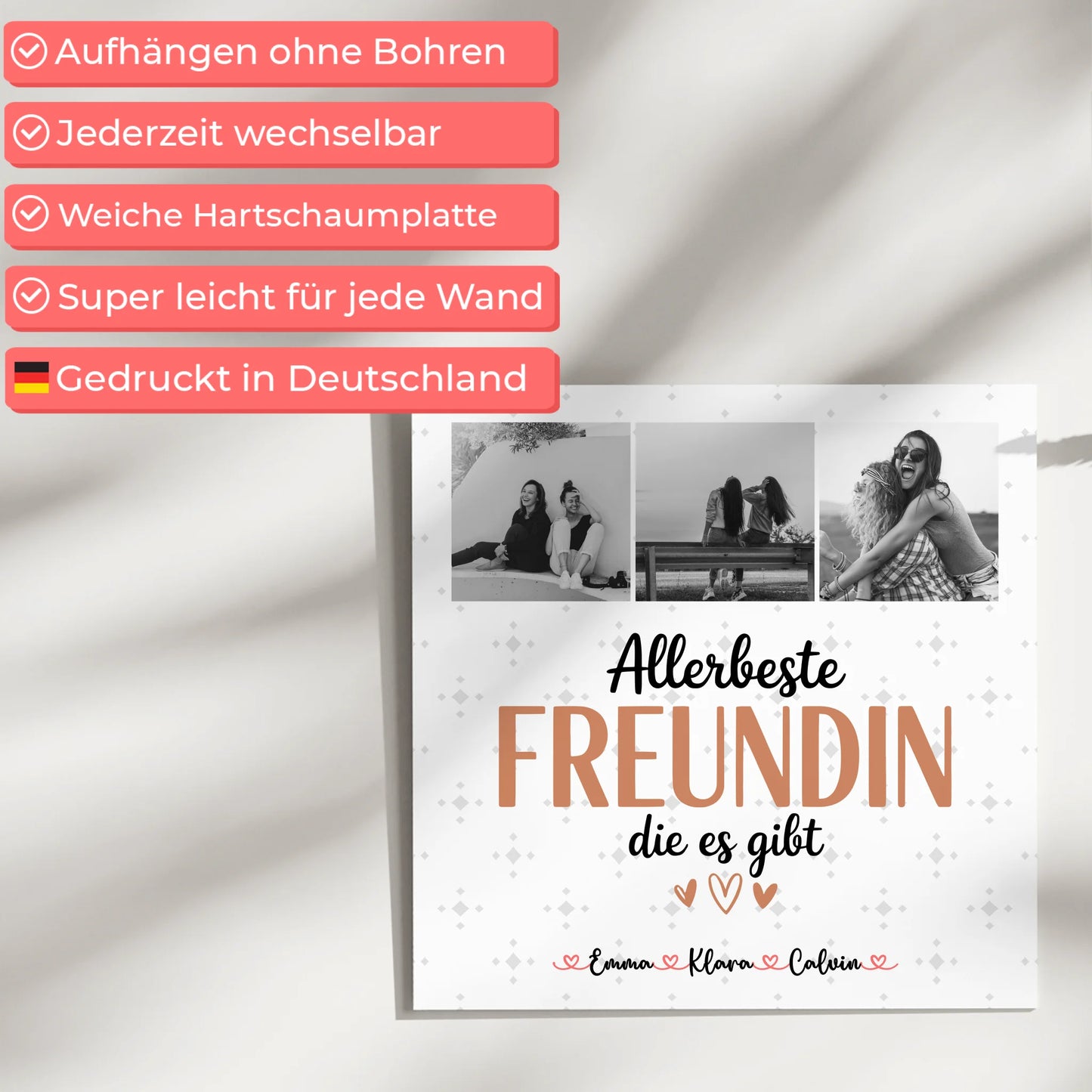 Personalisierte Geschenke für Beste Freundin Fotocollage Leinwand Tasse Allerbeste Freundin Die Es Gibt 5