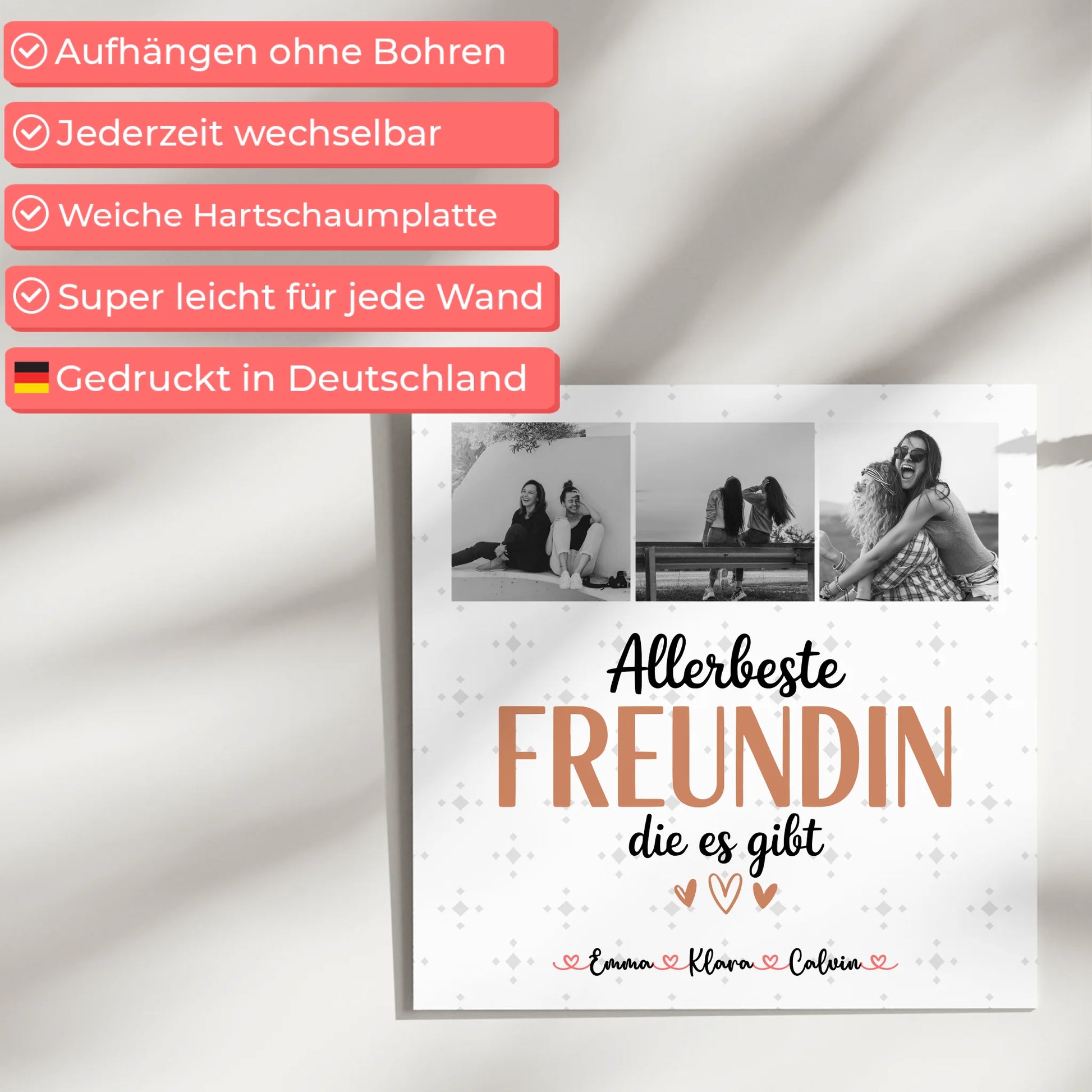 Personalisierte Geschenke für Beste Freundin Fotocollage Leinwand Tasse Allerbeste Freundin Die Es Gibt 5