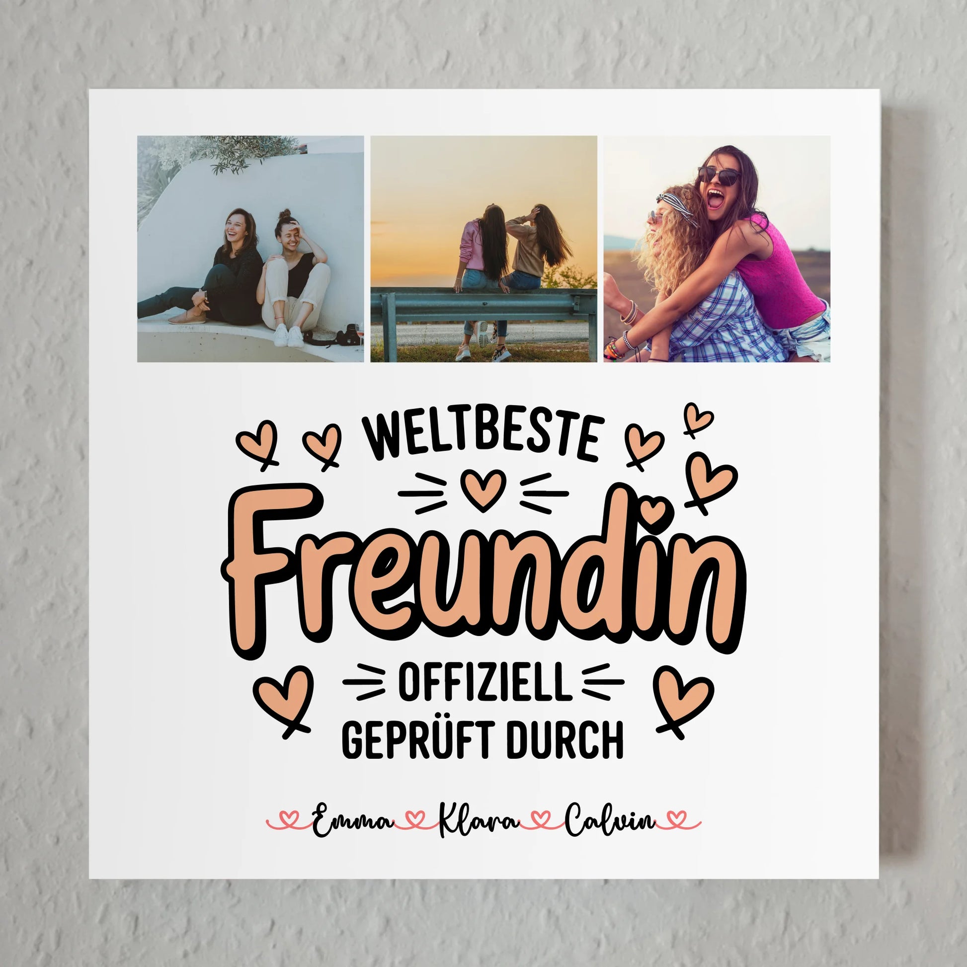 Fotoboard beste Freundinnen personalisierte Fotocollage für Beste Freundin Weltbeste Freundin Offiziell Geprüft Durch 1