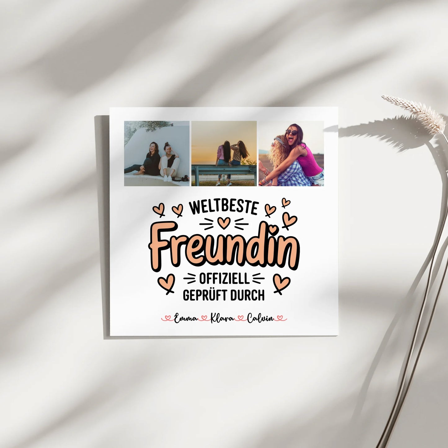 Fotoboard beste Freundinnen personalisierte Fotocollage für Beste Freundin Weltbeste Freundin Offiziell Geprüft Durch 9