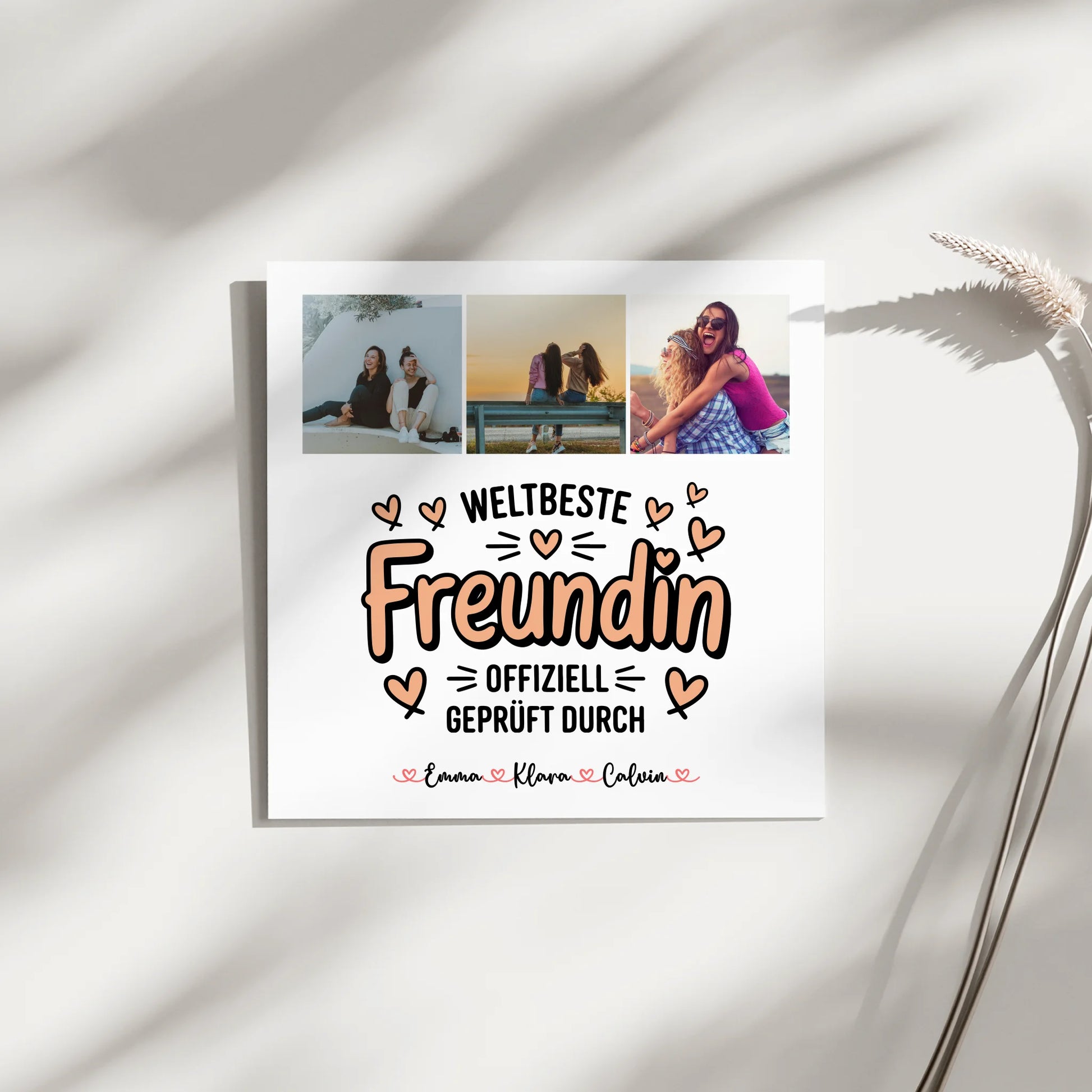 Fotoboard beste Freundinnen personalisierte Fotocollage für Beste Freundin Weltbeste Freundin Offiziell Geprüft Durch 9