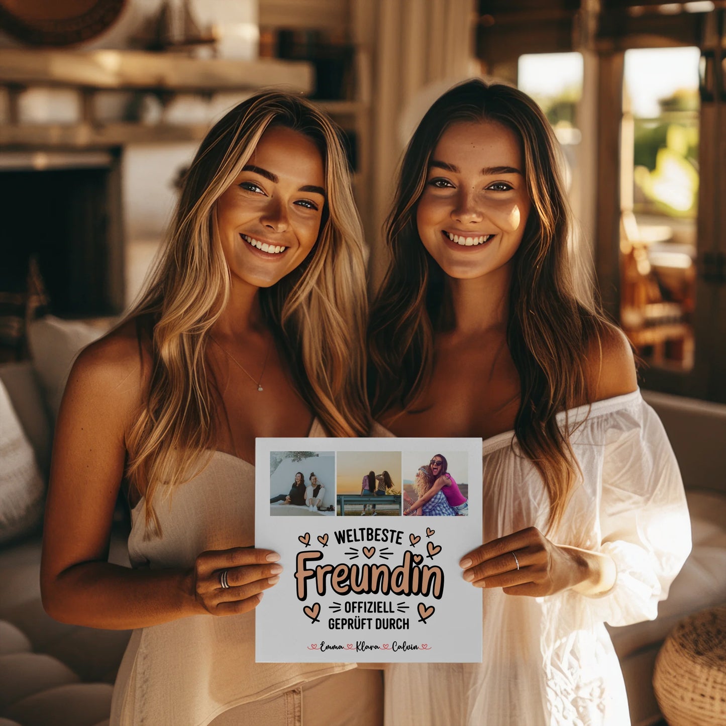 Fotoboard beste Freundinnen personalisierte Fotocollage für Beste Freundin Weltbeste Freundin Offiziell Geprüft Durch 8