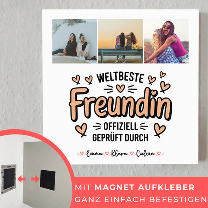 Fotoboard beste Freundinnen personalisierte Fotocollage für Beste Freundin Weltbeste Freundin Offiziell Geprüft Durch 10